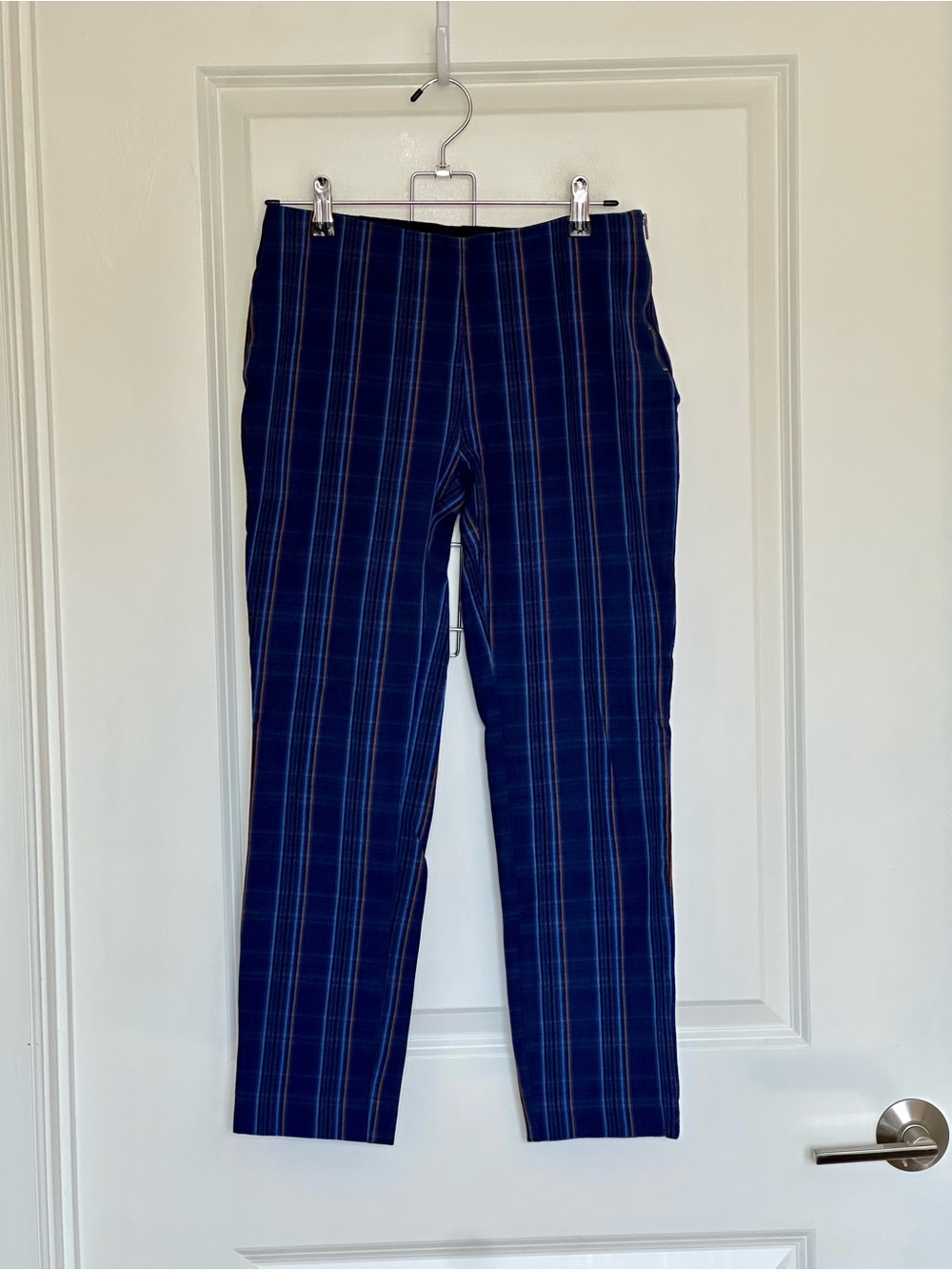 a new day Navy Plaid Cropped Dress Pants